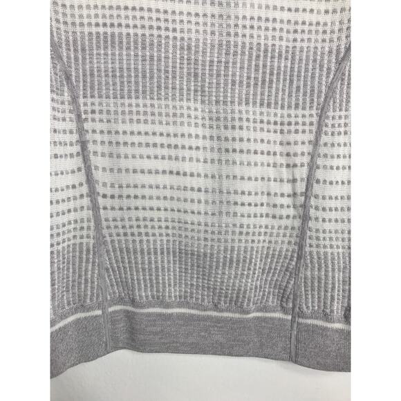 James Per Se Womens Full Zip Sweater Gray White Pattern Simple Casual Versatile - Picture 7 of 7